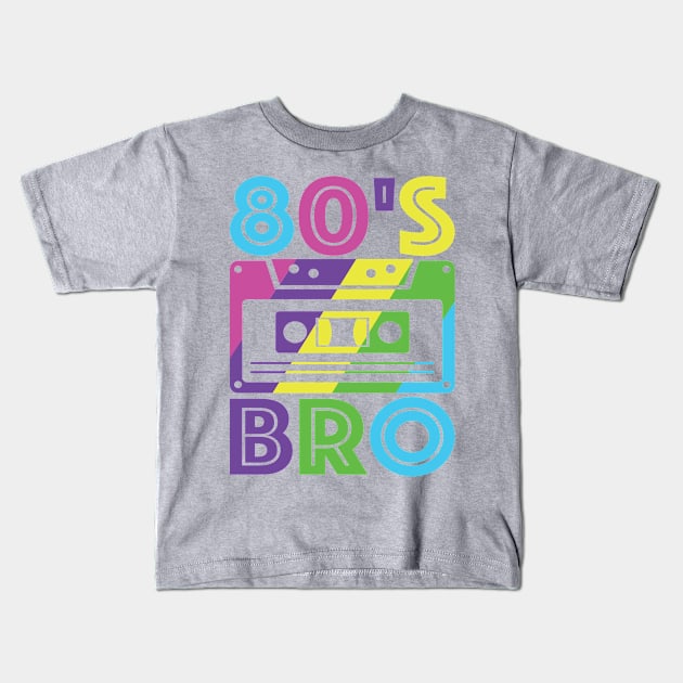 Retro 80's Bro Cassette Tape Kids T-Shirt by XOXO VENUS